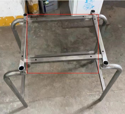 Moderno estilo interior personalizado Rectangular base de muebles de metal con acabado de plata